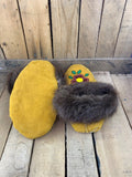 Fake Hide Beaded Moccasin Slippers