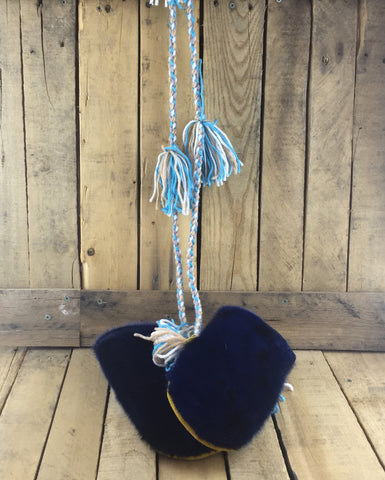 Blue Sealskin Mittens with Braided String